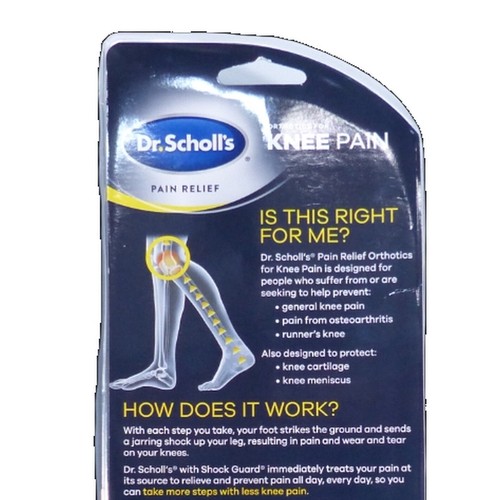 Dr. Scholl's Pain Relief Orthotics For Knee Pain (Women's 5-1/2 - 9) 1 Pair New - Picture 5 of 10