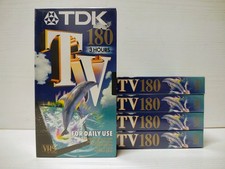 5 VIDEOCASSETTE VHS VERGINI TDK TV 180 MINUTI,  3 ORE.  NUOVE, SIGILLATE!!!