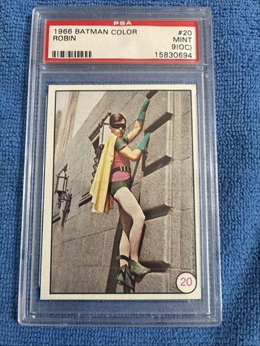 1966 Batman Color Robin 20 PSA 9 OC Mint Tv Show Puzzle On Back
