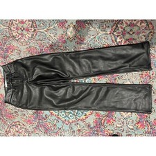 Good American Faux Leather Straight Leg Pants Black Size 0/25
