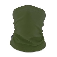 Kids Fleece Neck Warmer Gaiter - Winter Face Cover for Snow Play Army Green