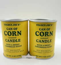 2 x Trader Joe's Can Of Corn Scented Candle 9 Oz Limited!!! Sweet Cornbread!