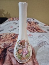 vintage Crown Devon Staffordshire pottery posy vase featuring a cute mouse