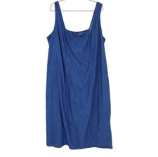 Old Navy Denim Smocked Square Neck Dress Blue Womens 3X Casual NEW 90s Momcore