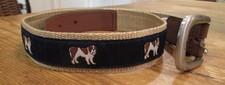NWT Janie And Jack 2T-3 Navy St. Bernard Belt Leather Trim Adjustable
