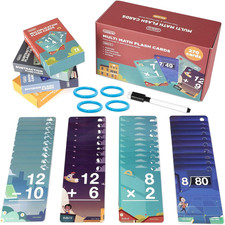 Multi Math Flash Cards, 270 Addition, Subtraction, Multiplication, Division Card