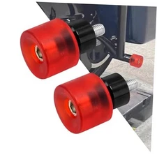  Motorcycle Decorative Wheel M12 Screw Rotatable Crash Bar End Sliders #1 Red
