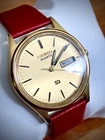 Vintage Seiko SQ Day Date Gold Tone Men’s Watch 065985 New Battery! With Box