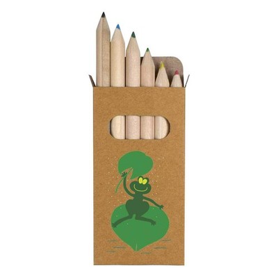 6 x 'Frog Sheltering From The Rain' Short Colour Pencils (PE00075812)