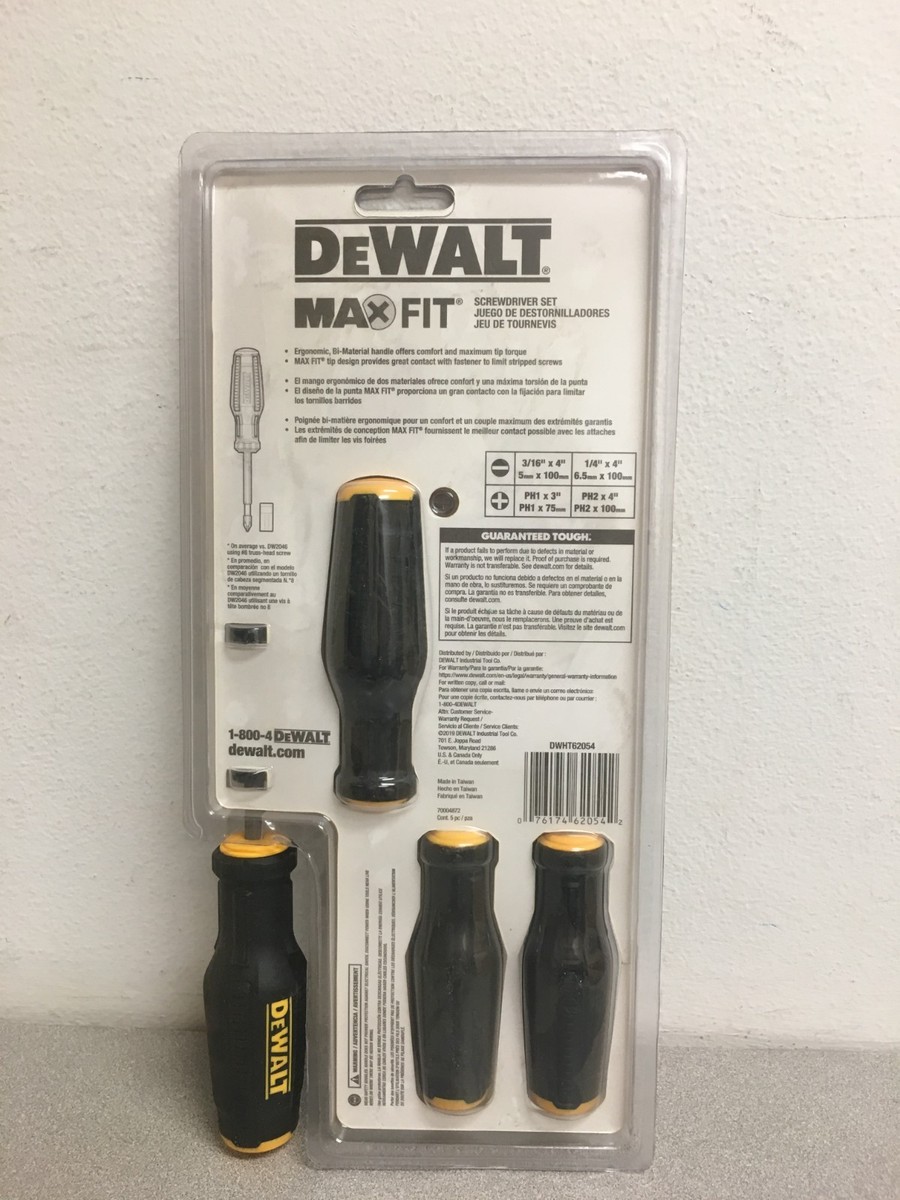 DeWalt Max Fit Phillips/Slotted Assorted Screwdriver Set 4 pc