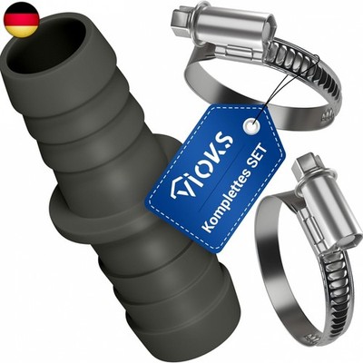 VIOKS Waschmaschine Abfluss Adapter für 19/19mmØ mit 2x Schlauchschellen 20-32 m