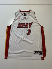 Reebok Miami Heat Dwyane Wade 3 Sewn White Mesh Swingman Jersey Sz. XL