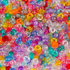 1000 pcs Glitter Pony Beads Bulk, Acrylic 9mm Large Plastic Bead 9mm,