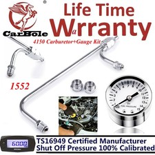 Chrome Dual Feed Tube Fuel Gas Line Gauge Fits Holley Carb 4150 Double Pumper Chrome Dual Feed Tube Fuel Gas Line Gauge Fits Holley Carb 4150 Double Pumper