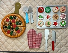 Lot Pretend Play Food Pizza Cookies Vegetables Baking Pans Utensils Spatula FUN