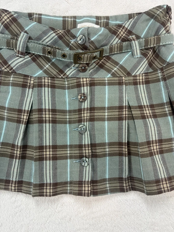 Falda De Colección Años 2000 Y2K Limitada Demasiado Plisada Niñas 10 Pantalones Cortos Azules A Cuadros Incorporados Foto 2 de 4