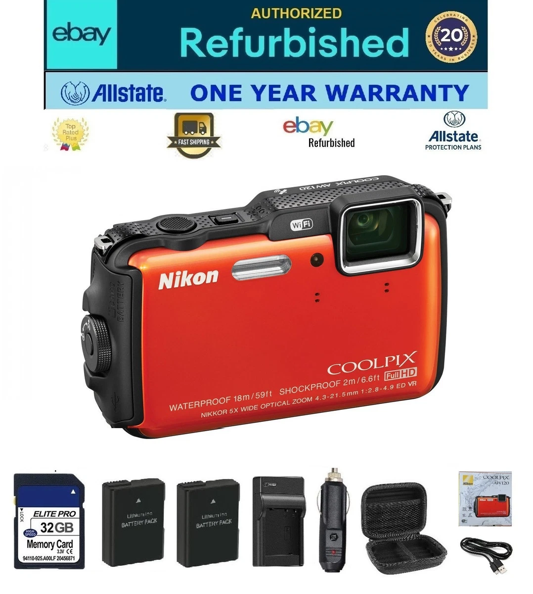 Preços baixos em Câmeras digitais Nikon Coolpix AW120 | eBay