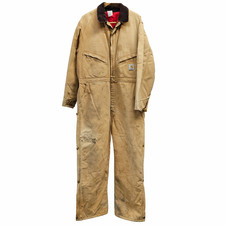 Carhartt Coveralls Mens Large Brown Duck Insulated Quilt Lined Workwear USA