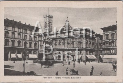 Florenz Piazza Vittorio Emanuele Kathedrale Kuppel Italien Vintage Postkarte