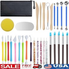 5 Double-Sided Snack Tools Polymer Clay Shaping Sculpting Kit W/ Storage Bag New