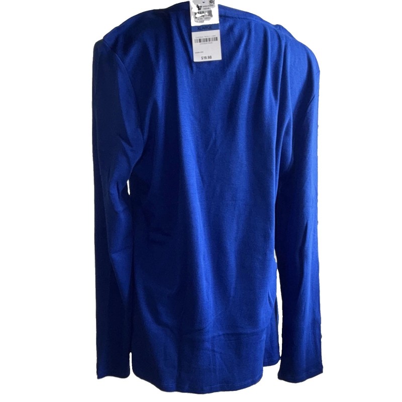 Charter Club XL Blue Solid Long Sleeve Pullover Top