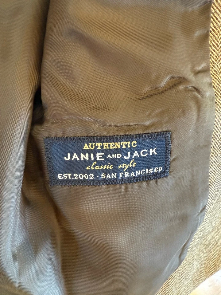 Janie And Jack Baby Boy Blazer Vest Set 3 To 6 Months Adorable!! Tweed Two Piece - Image 4 of 4