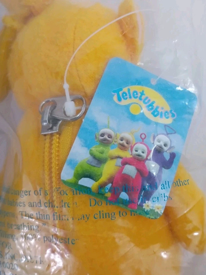 Juguete de Peluche Teletubbies De Colección Raro 1999 Laa-Laa 7.5" Amarillo Mochila Clip Buddy Foto 4 de 4