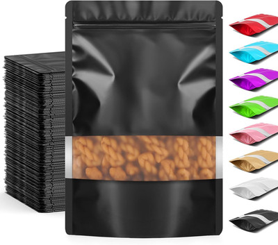 100 Pcs Smell Proof Packaging Bags,Mylar Clear Bags for Food Storage,Sealable Ba