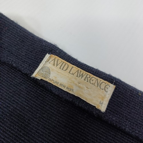 Vintage David Lawrence Wool Skirt Size M Medium Dark Navy Blue Elastic Waist - Picture 4 of 10