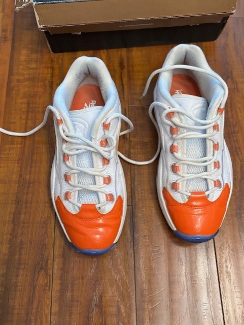 Reebok Question Low Orange & White Size 10.5 Mens Basketball