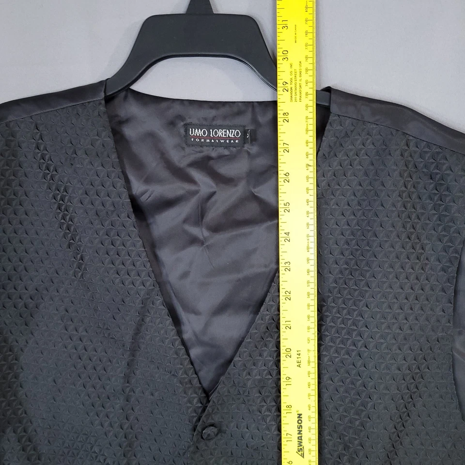 UMO LORENZO Men's Formalwear Black XXXL Vest Button Front - Image 3 of 4