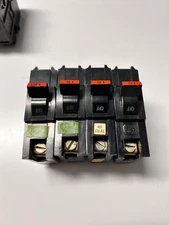 4) NA15 FPE NA115 15A AMP 1P POLE 120V Federal Pacific Breaker RED HANDLE NA