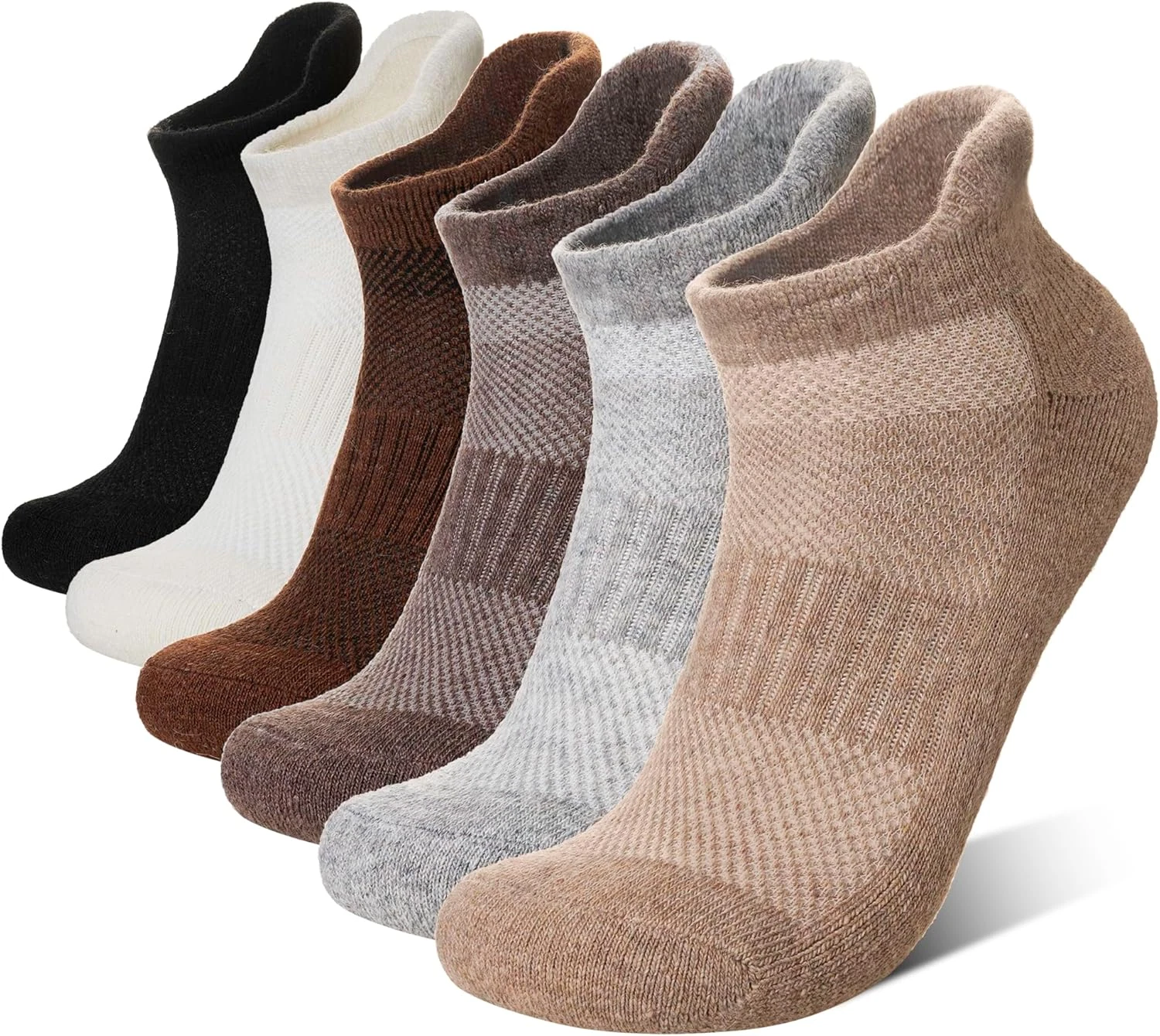 Merino Wool Ankle Running Socks Men Women Hiking Thick Half Cushioned Support No
