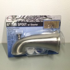 DANCO 10315 6 in. Tub Spout with Diverter Brush Nickel Finish Fits Most