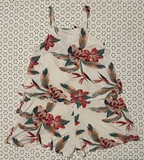 Roxy XS Women's Tropical Floral Print Halter Romper Jumpsuit Vacation Beach Boho