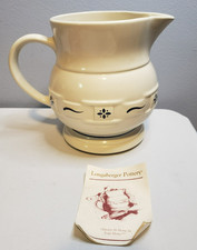 Longaberger Pottery Woven Traditions Blue Pitcher 64 oz Made in USA