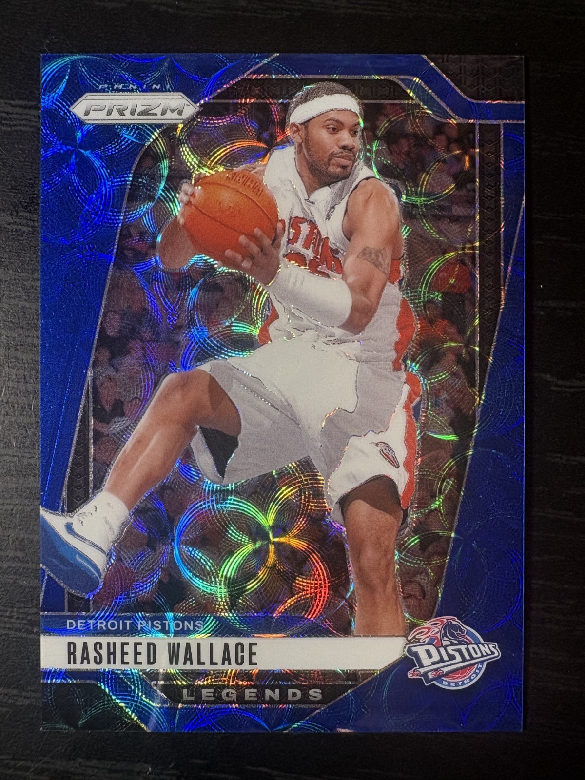 2024-25 Panini Prizm Rasheed Wallace #293 Blue Scope /49 Pistons Color Match 