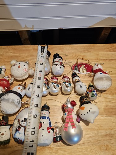 Vintage Schneemann Ornament Konvolut Glas - Bild 14 von 22