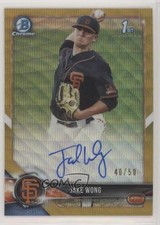 2018 Bowman Draft Chrome Pick Gold Wave Refractor 40/50 Jake Wong Auto fm0