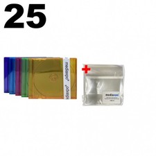 25 STANDARD Assorted Clear Color CD Jewel Case  100 OPP Bags