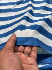 Blue & White Stripe Indian Cotton Fabric Dressmaking Running Fabric 10 Yards US