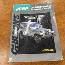 Jeep Cj-5 Cj-6 Cj7 Wrangler 1971-1990 Shop Service Repair Manual Wiring Diagrams