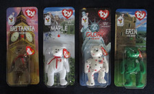 1999 MCDONALD'S TY TEENIE BEANIE BABY BEARS HAPPY MEAL TOYS COMPLETE SET OF 4 