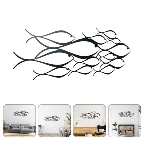 Fish Swarm Wall Hanging Schmiedeeisen -Fischwand Hängen Platte Wanddekoration