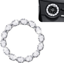 Car Bling Push Start Button Cover, Crystal Rhinestone Engine Start Stop Ring Dec
