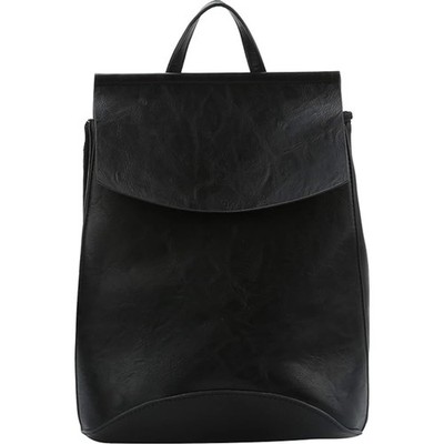 Virago Vegan Leather Backpack Black Shoulderbag Convertible 2 Way Backpack 