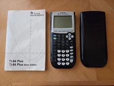 Texas Instruments TI-84 Plus Graphing Calculator with Cover and Manual