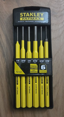 #ad STANLEY FATMAX 6 PIECE PIN PUNCH SET 1 8quot; 3 16quot; 1 4quot; 5 16quot; 5 32quot; 1 16quot; NIP $15.99