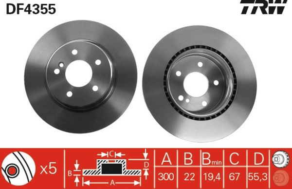 2X Bremsscheibe Hinterachse FüR MERCEDES-BENZ C-KLASSE T-Model Sportcoupe CLK-image