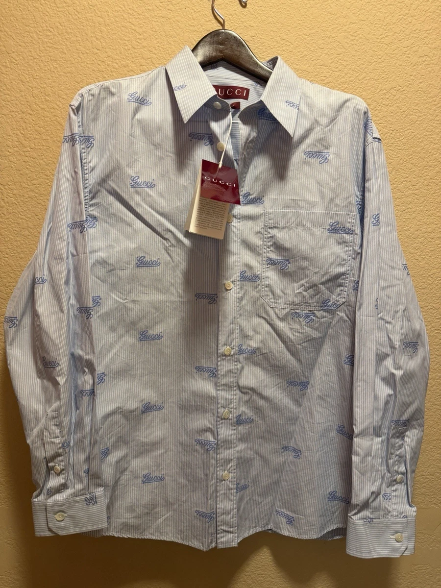 Gucci Cotton Long Sleeve Casual Button-Down Shirts for Men for